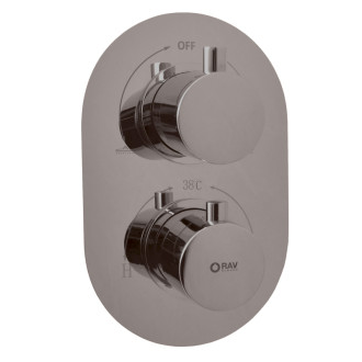 RAV SLEZÁK TERMOSTATICKÁ Vaňová/Sprchová batéria podomietková, Metal grey kefa TRM86MGK