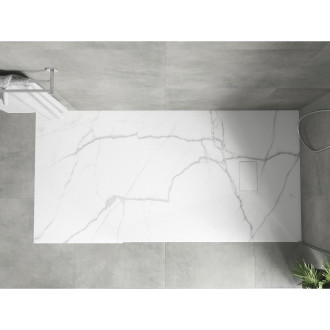 Obdĺžniková sprchová vanička Mexen Hugo SMC 170 x 80 cm, biely kameň - 42158017