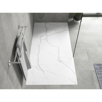 Obdĺžniková sprchová vanička Mexen Hugo SMC 170 x 80 cm, biely kameň - 42158017