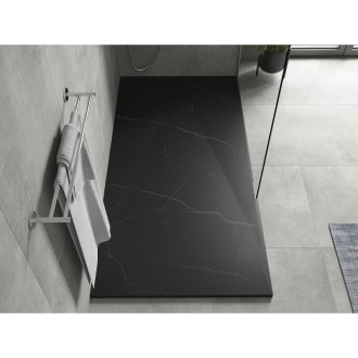 Obdĺžniková sprchová vanička Mexen Hugo SMC 180 x 80 cm, čierny kameň - 42758018