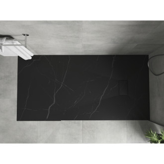 Obdĺžniková sprchová vanička Mexen Hugo SMC 180 x 80 cm, čierny kameň - 42758018