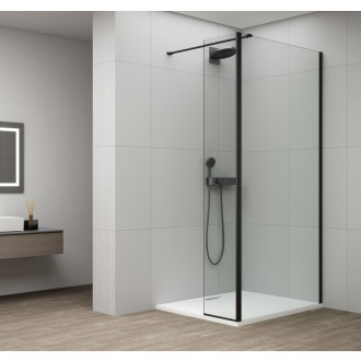 ESCA BLACK MATT sprchová zástena, fixné sklo 800 mm, otočný panel 300 mm ES3A80B30B