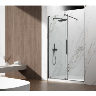 SPIRIT BLACK sprchové dvere 1600mm, číre sklo GI1016B