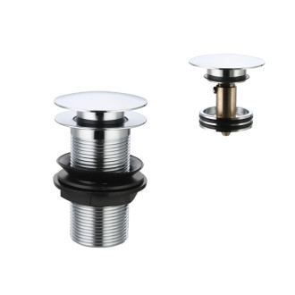 RAV SLEZÁK Výpusť umývadlová 5/4'' CLICK-CLACK bez prepadu , Nikel kartáčovaný MD0798IN