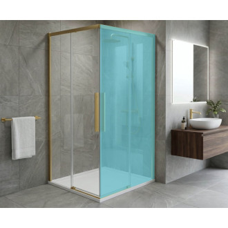 LUXOR GOLD MATT sprchové dvere pre rohový vstup 900mm, číre sklo GU2190G
