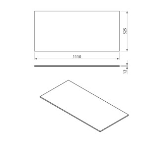 LOREA doska Rockstone 111x1, 2x52, 5cm, black attica LE110-0598