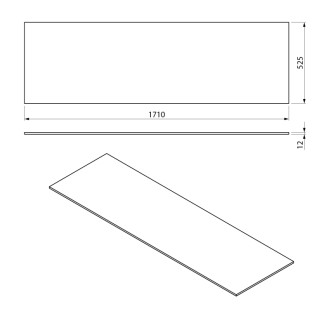 LOREA doska Rockstone 171x1, 2x52, 5cm, biela mat LE170-0101