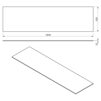 LOREA doska Rockstone 191x1, 2x52, 5cm, biela mat LE190-0101