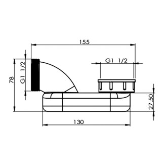 Sifón nízky 6/4", DN40 72193