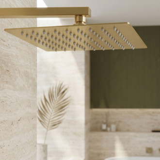Rea Štvorcová hlavová sprcha REA JS-P015BG 25cm Brush Gold REA-P0611