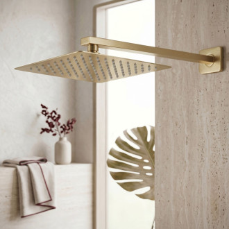 Rea Štvorcová hlavová sprcha REA JS-P015BG 25cm Brush Gold REA-P0611
