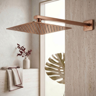 Rea Sprchové rameno štvorcové REA JS-9022BRG 40cm Brush Copper REA-P6406