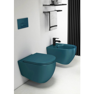 INFINITY závesná WC misa, Rimless, 36,5x53cm, zelená petrol 10NF02005-2P