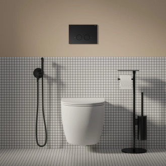 Omnires STRONGFRAME podomietk. WC modul ECO splach tlačidlo, čierne polomat STFWCECO1R45-RBL