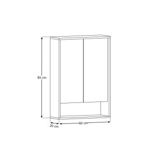 Comad DOROTHY RISTRETTO 84-60-2D Zrcadlová skříňka 60 cm dvojími dvířky