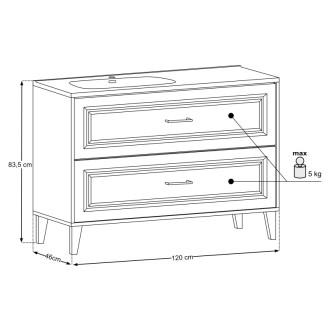 Comad SET-DOR 120CM GO2 Nábytková sestava 120 cm s nábytkovým umyvadlem GO 2