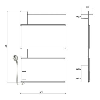 Mereo Elektrický sušák ručníků, 2 moduly, černý