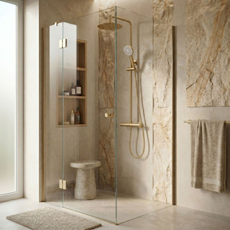 Rea Sprchová sada s termostatem REA Drop Brush Gold REA-P9662