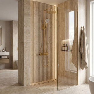 Rea Sprchová sada s termostatem REA Drop Brush Gold REA-P9662