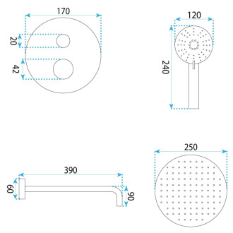Rea Podomítková sprchová sada Rea Drop Titan + BOX REA-P9661