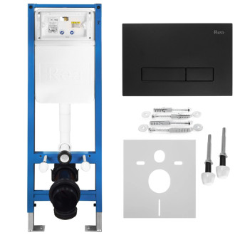 Rea Podomietkový Inštalačný Set Slim 024N pre WC s Tlačidlom HD Black KPL-E1633