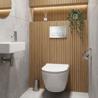 Rea Podomietkový WC systém K011A-Q + tlačidla I Brush Satin KPL-E0635
