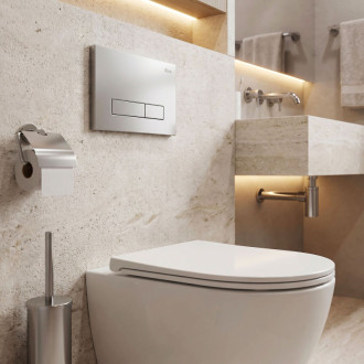 Rea Podomietkový WC systém K011A-Q + tlačidla I Brush Satin KPL-E0635