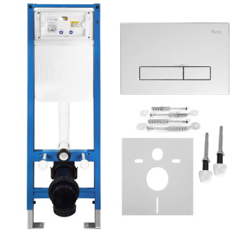 Rea Podomietkový Inštalačný Set Slim 024N pre WC s Tlačidlom HD Chrome KPL-E1561