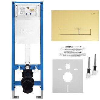 Rea Podomietkový Inštalačný Set Slim 024N pre WC s Tlačidlom HD Gold KPL-E1560