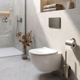 Rea Podomietkový WC systém K011A-Q + tlačidla I Brush Titan KPL-E0634