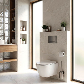 Rea Podomietkový WC systém K011A-Q + tlačidla I Brush Titan KPL-E0634