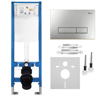 Rea Podomietkový Inštalačný Set Slim 024N pre WC s Tlačidlom HD Satin KPL-E1635