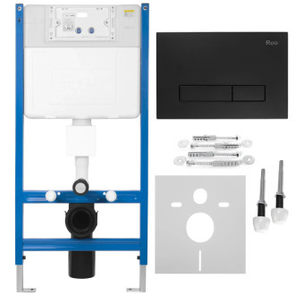 Rea Podomietkový WC systém K011A-Q + tlačidlá I HD Black KPL-E0633