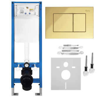 Rea Podomietkový Inštalačný Set Slim 024N pre WC s Tlačidlom J Gold KPL-E1636
