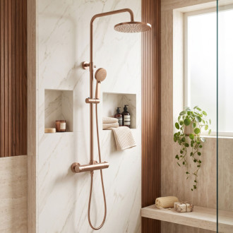 Rea Parot Light Brush Copper Sprchový set s termostatem REA-P9672