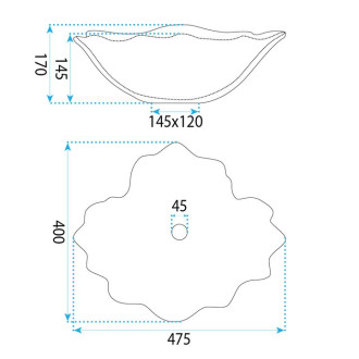 Rea Flower Grey Umyvadlo na desku REA-U7885