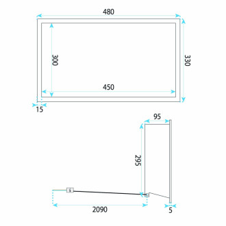Rea Titan 30x45 Vestavná koupelnová police LED REA-08566