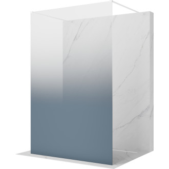 Volně stojící sprchová zástěna Mexen Kioto 100 x 200 cm, ombre grafit 8 mm, bílá - 800-100-002-20-46