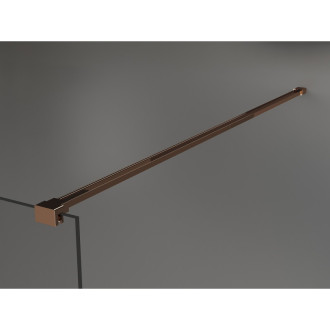Volně stojící sprchová zástěna Mexen Kioto 110 x 200 cm, ombré černá 8 mm, růžové zlato - 800-110-002-60-76