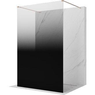 Volně stojící sprchová zástěna Mexen Kioto 120 x 200 cm, ombré černá 8 mm, růžové zlato - 800-120-002-60-76