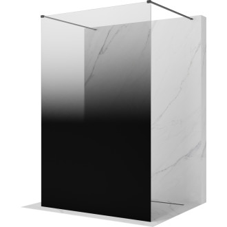 Volně stojící sprchová zástěna Mexen Kioto 100 x 200 cm, ombré černá 8 mm, kartáčovaná pistole gray - 800-100-002-66-76