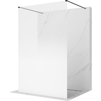 Volně stojící sprchová zástěna Mexen Kioto 100 x 200 cm, ombré bílá 8 mm, kartáčovaná pistole gray - 800-100-002-66-86
