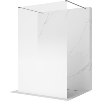 Volně stojící sprchová zástěna Mexen Kioto 130 x 200 cm, ombré bílá 8 mm, stříbrná - 800-130-002-95-86