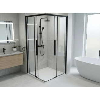 LUXOR BLACK čtvercový sprchový kout 1000x1000mm, rohový vstup GU2210B