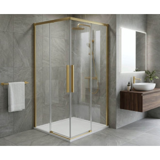 LUXOR GOLD MATT čtvercový sprchový kout 800x800mm, rohový vstup GU2280G