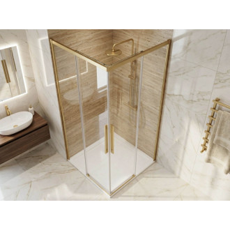 LUXOR GOLD MATT čtvercový sprchový kout 800x800mm, rohový vstup GU2280G
