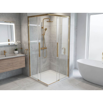 LUXOR GOLD MATT čtvercový sprchový kout 900x900mm, rohový vstup GU2290G