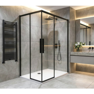 LUXOR BLACK obdélníkový sprchový kout 1000x800mm L/P varianta, rohový vstup GU2110BGU2180B