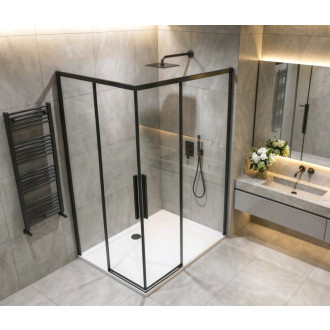 LUXOR BLACK obdélníkový sprchový kout 1000x800mm L/P varianta, rohový vstup GU2110BGU2180B