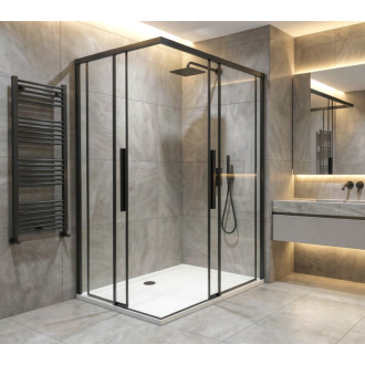 LUXOR BLACK obdélníkový sprchový kout 1000x800mm L/P varianta, rohový vstup GU2110BGU2180B
